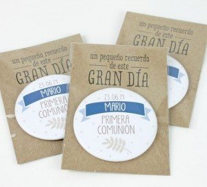 Chapa con invitación de mi primera comunión