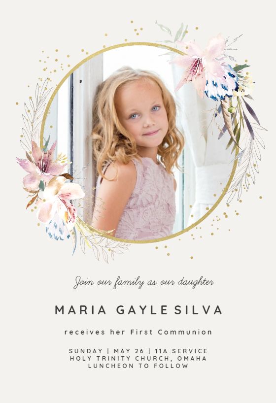 Invitaciones de primera comunión con foto